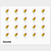 Personalized Tennis Ball on Fire Tennis Theme Gift Classic Round Sticker (Sheet)