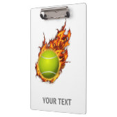 Personalized Tennis Ball on Fire Tennis Theme Gift Clipboard (Left)