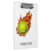 Personalized Tennis Ball on Fire Tennis Theme Gift Clipboard (Right)