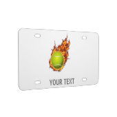 Personalized Tennis Ball on Fire Tennis Theme Gift License Plate (Right)