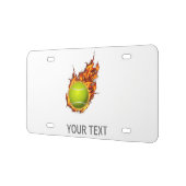 Personalized Tennis Ball on Fire Tennis Theme Gift License Plate (Left)