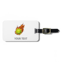 Personalized Tennis Ball on Fire Tennis Theme Gift Luggage Tag
