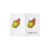 Personalized Tennis Ball on Fire Tennis Theme Gift Passport Holder (Opened)