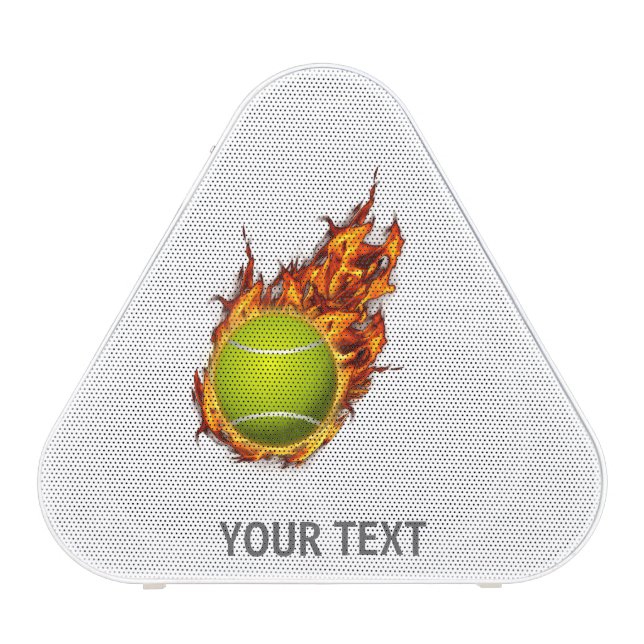 Personalized Tennis Ball on Fire Tennis Theme Gift Speaker (Front)