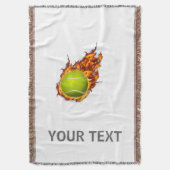 Personalized Tennis Ball on Fire Tennis Theme Gift Throw Blanket (Front Vertical)