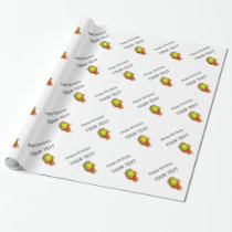 Personalized Tennis Ball on Fire Tennis Theme Gift Wrapping Paper