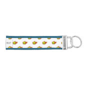 Personalized Tennis Ball on Fire Tennis Theme Gift Wrist Keychain (Keys on Right)