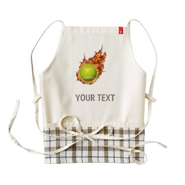 Personalized Tennis Ball on Fire Tennis Theme Gift Zazzle HEART Apron