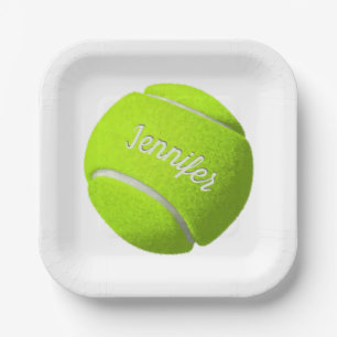 Personalized Tennis Ball Paper Plates