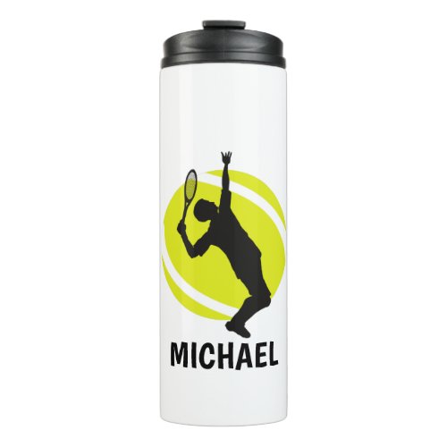 Personalized Tennis Ball Player Coach Classy Sport Thermal Tumbler
