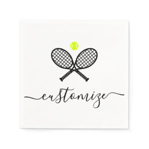 Personalized Tennis Ball Racket Party Banquet  Napkins