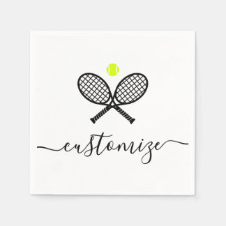 Personalized Tennis Ball Racket Party Banquet Napkins