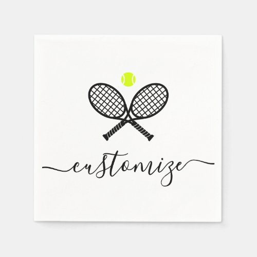 Personalized Tennis Ball Racket Party Banquet  Napkins