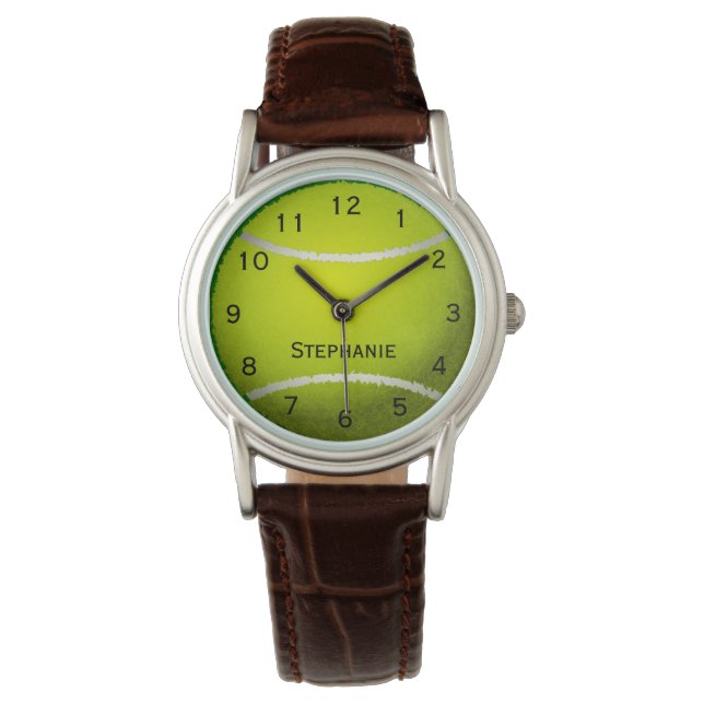 Personalized Tennis Ball Sports Women's Watch (Front)