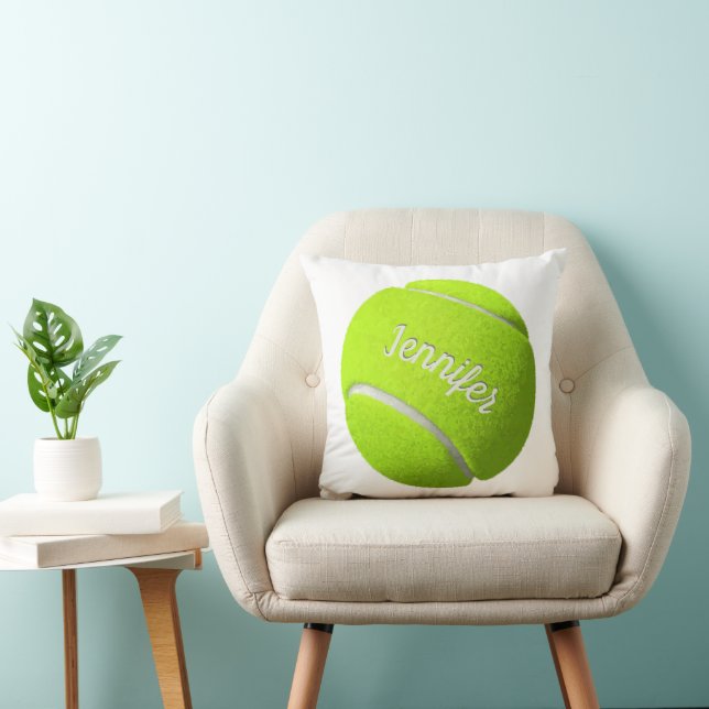Personalized Tennis Ball   Throw Pillow (Chair)