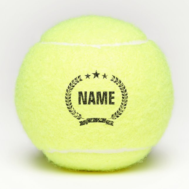 Personalized tennis ball with vintage crest logo (Front)
