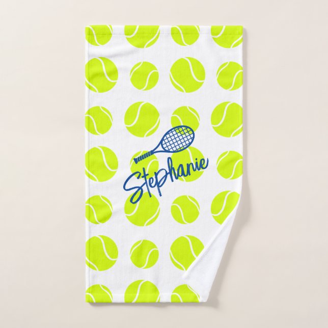 Personalized Tennis Balls Handwritten Name Hand Towel (Hand Towel)
