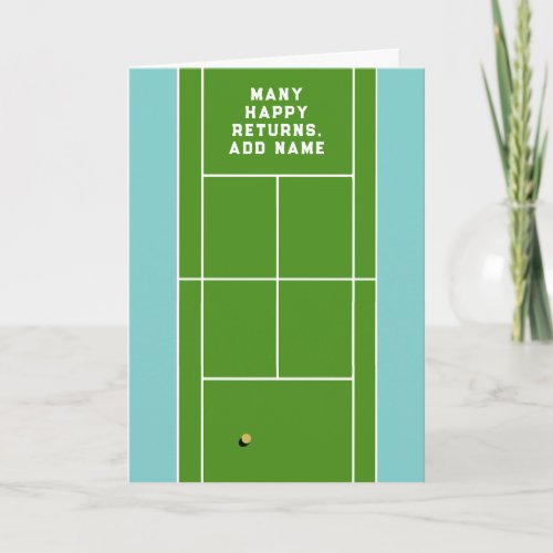 Personalized Tennis Birthday Card