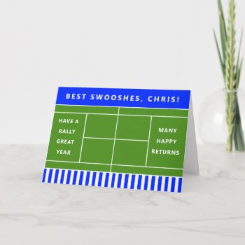 Personalized Tennis Birthday Card by ebbies at Zazzle