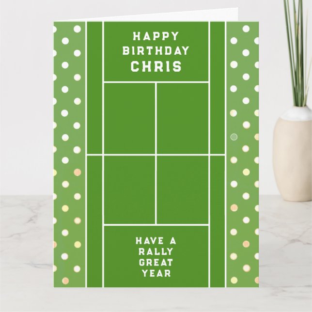Personalized Tennis Birthday Card (Front)