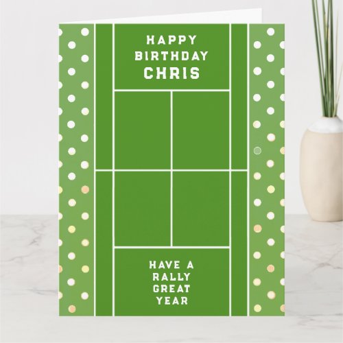 Personalized Tennis Birthday Card