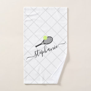 Personalized Tennis Calligraphy Name Hand Towel