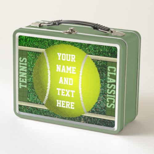 Personalized Tennis Classics Metal Lunchbox