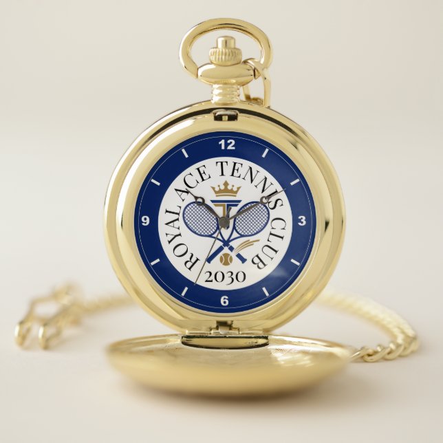 Personalized Tennis Club Year Pocket Watch (Inside)