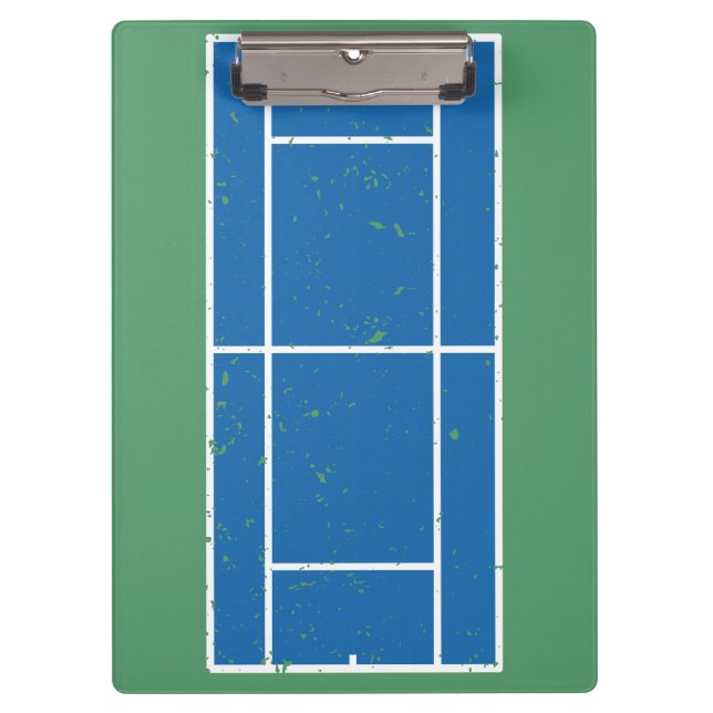 Personalized Tennis Coach Blue & Green Clipboard (Front)