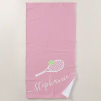 Personalized Tennis Coach Player Monogram Pink