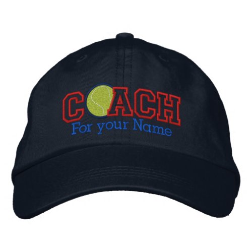 Personalized Tennis Coach with your name Embroidered Baseball Hat