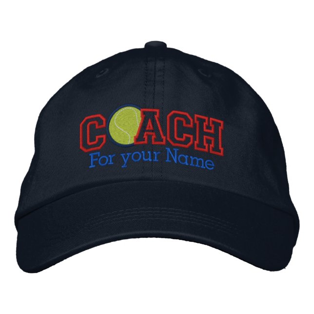Personalized Tennis Coach with your name Embroidered Baseball Hat (Front)