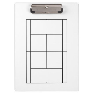 Personalized tennis court clipboard for coach