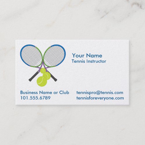 Personalized Tennis Crossed Rackets Business Card
