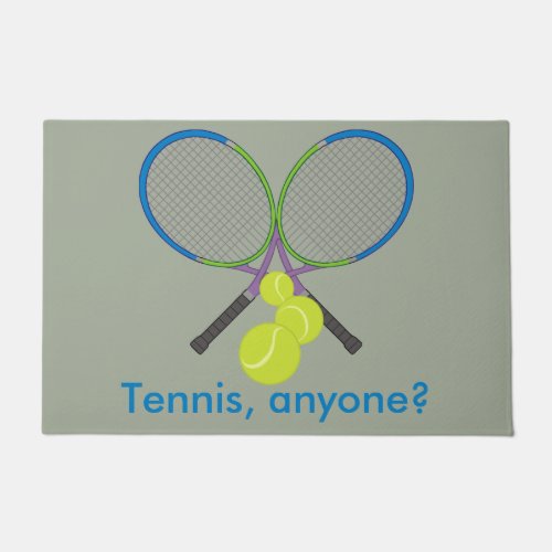 Personalized Tennis Crossed Rackets Doormat