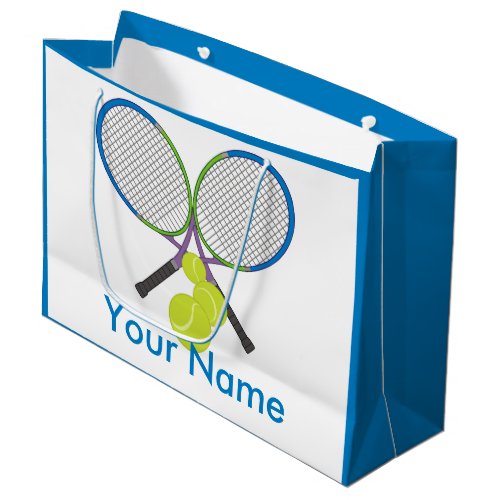 Personalized Tennis Crossed Rackets Large Gift Bag