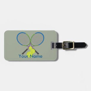 Luggage Tag Tennis Racket and Ball Print Travel Name ID Labels for  Bag/Baggag/Suitcase Tags