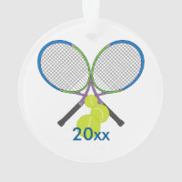 Personalized Tennis Crossed Rackets Ornament