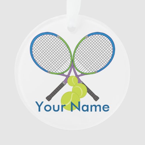 Personalized Tennis Crossed Rackets Ornament