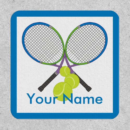 Personalized Tennis Crossed Rackets Patch