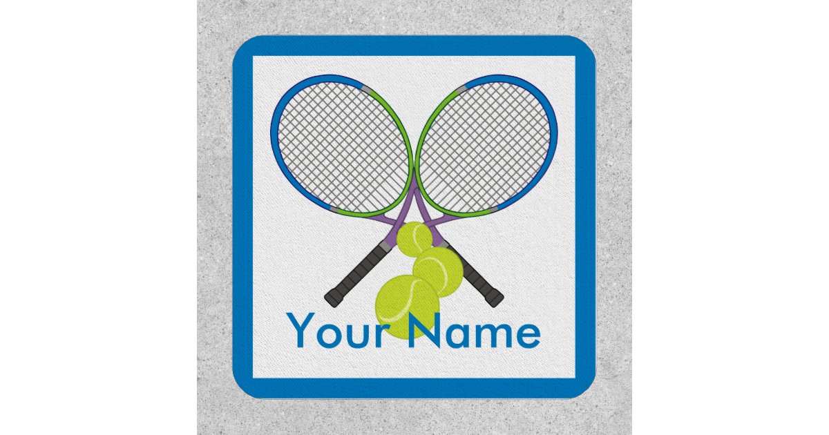 Personalized Tennis Crossed Rackets Patch