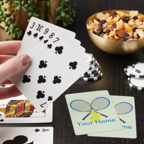 Personalized Tennis Crossed Rackets Playing Cards