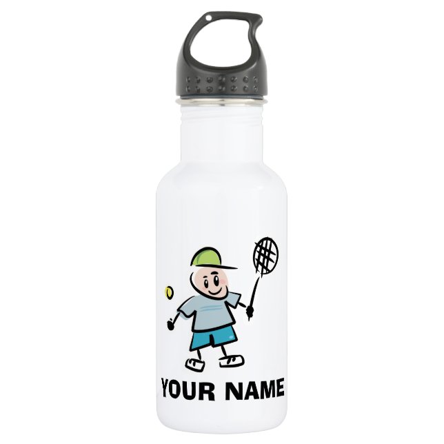 Personalized tennis drink water bottle for kids (Front)
