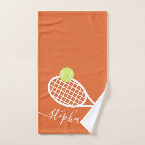 Personalized Tennis Girls Name Clay Court Color Hand Towel