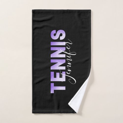 Personalized Tennis Girls Name Purple Ombre Trendy Hand Towel