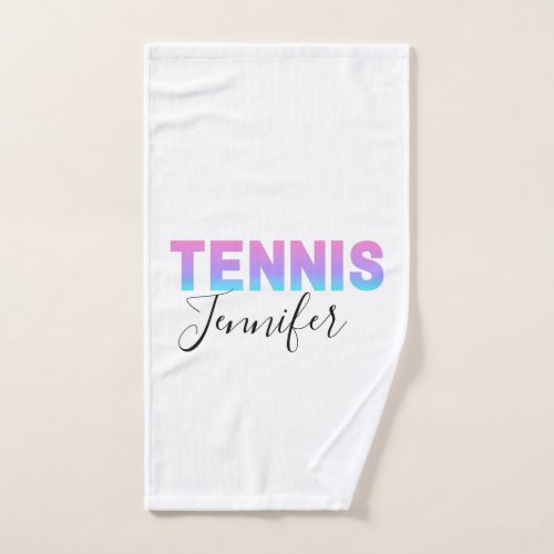 Personalized Tennis Girls Name Team Ombre Gradient Hand Towel