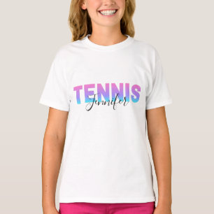 Personalized Tennis Girls Name Team Ombre Gradient T-Shirt