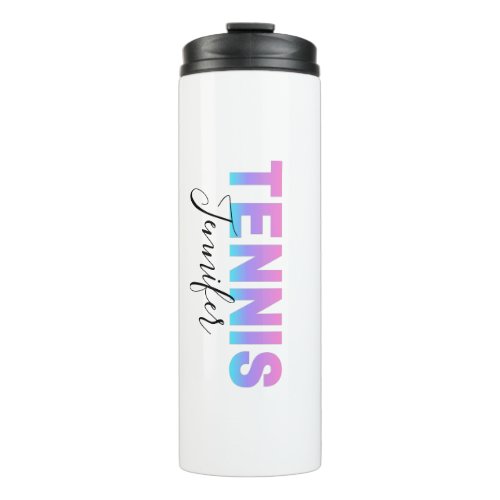 Personalized Tennis Girls Name Team Ombre Gradient Thermal Tumbler