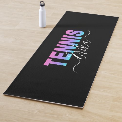 Personalized Tennis Girls Name Team Ombre Gradient Yoga Mat