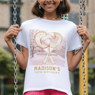 Personalized Tennis Luxury Girl Birthday  T-Shirt